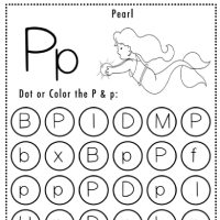 Mermaid Themed Letter P Worksheets