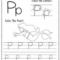 Mermaid Themed Letter P Worksheets