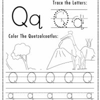 Dino Themed Letter Q Worksheets