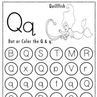 Mermaid Themed Letter Q Worksheets