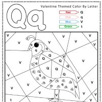 Color By Letter Q Valentine