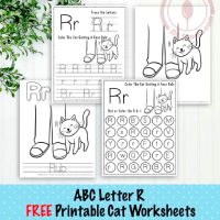 Cat Themed Letter R Worksheets