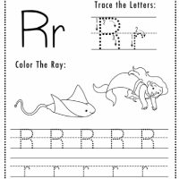 Mermaid Themed Letter R Worksheets