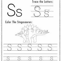 Dino Themed Letter S Worksheets