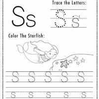 Mermaid Themed Letter S Worksheets