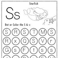 Mermaid Themed Letter S Worksheets