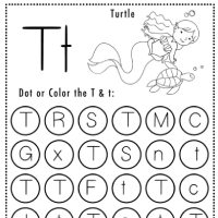 Mermaid Themed Letter T Worksheets