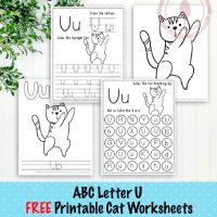 Cat Themed Letter U Worksheets