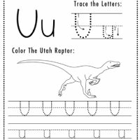 Dino Themed Letter U Worksheets