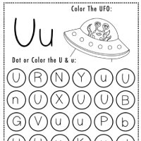 Halloween Themed Letter U Worksheets