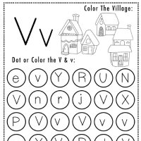 Christmas Themed Letter V Worksheets