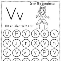 Halloween Themed Letter V Worksheets