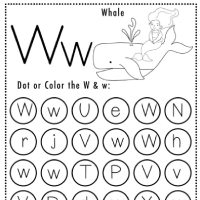 Mermaid Themed Letter W Worksheets