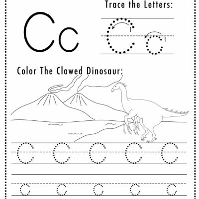 Letter C Dino Worksheets