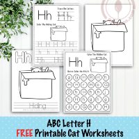 Cat Themed Letter H Worksheets