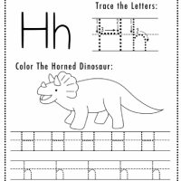 Dino Themed Letter H Worksheets