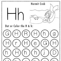 Mermaid Themed Letter H Worksheets