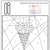 Color by Letter Valentine Worksheet