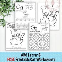 Letter G Cat Worksheets