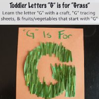 Letter G Grass Activity