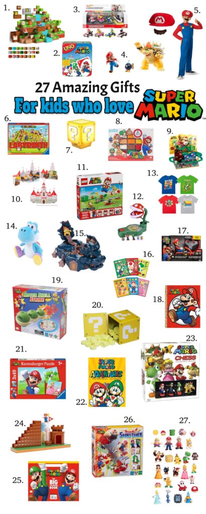 27 amazing birthday or Christmas gift ideas for kids who love super mario bros - Mario Luigi Bowser Princess Peach