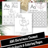 Free Printable Christmas Themed Letter A Tracing & Dot Marker Worksheets