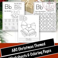 Free Printable Christmas Themed Letter B Tracing & Dot Marker Worksheets