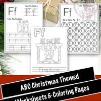 Free Printable Christmas Themed Letter F Tracing & Dot Marker Worksheets