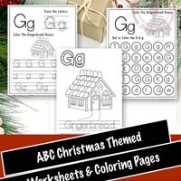 Free Printable Christmas Themed Letter G Tracing & Dot Marker Worksheets