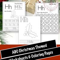 Free Printable Christmas Themed Letter H Tracing & Dot Marker Worksheets