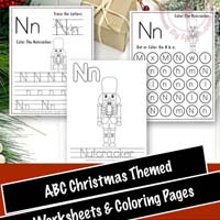 Free Printable Christmas Themed Letter N Tracing & Dot Marker Worksheets