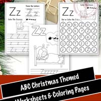 Free Printable Christmas Themed Letter Tracing Worksheets and Dot Marker Pages Letter Z