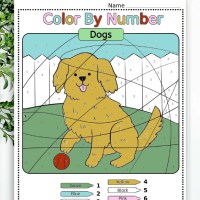 11 Free Printable Dog Color By Number Worksheet - Simple Cute Color by number worksheet perfect for kids