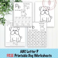 Dog Themed Letter P Worksheets