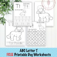 Dog Themed Letter T Worksheets