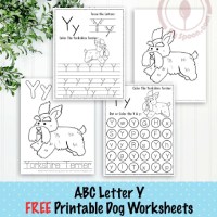 Dog Letter Y Worksheets, Dot Marker, Letter Tracing, Dog Coloring Pages