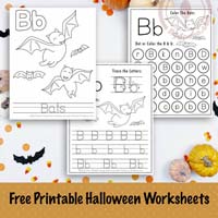 Halloween Letter B Worksheets