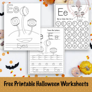 Free Printable Halloween Themed Letter E Coloring and Activity ...