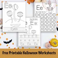 Halloween Letter E Worksheets