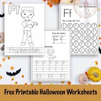 Halloween Letter F Worksheets