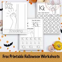 Halloween Letter K Worksheets