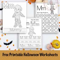 Halloween Letter M Worksheets