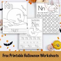 Halloween Letter N Worksheets