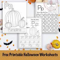 Halloween Letter P Worksheets