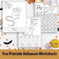 Halloween Letter R Worksheets