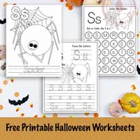 Halloween Letter S Worksheets