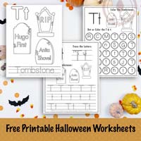 Halloween Letter T Worksheets