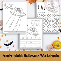 Halloween Letter U Worksheets