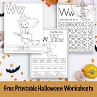 Halloween Letter W Worksheets