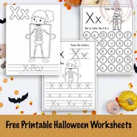 Halloween Letter X Worksheets